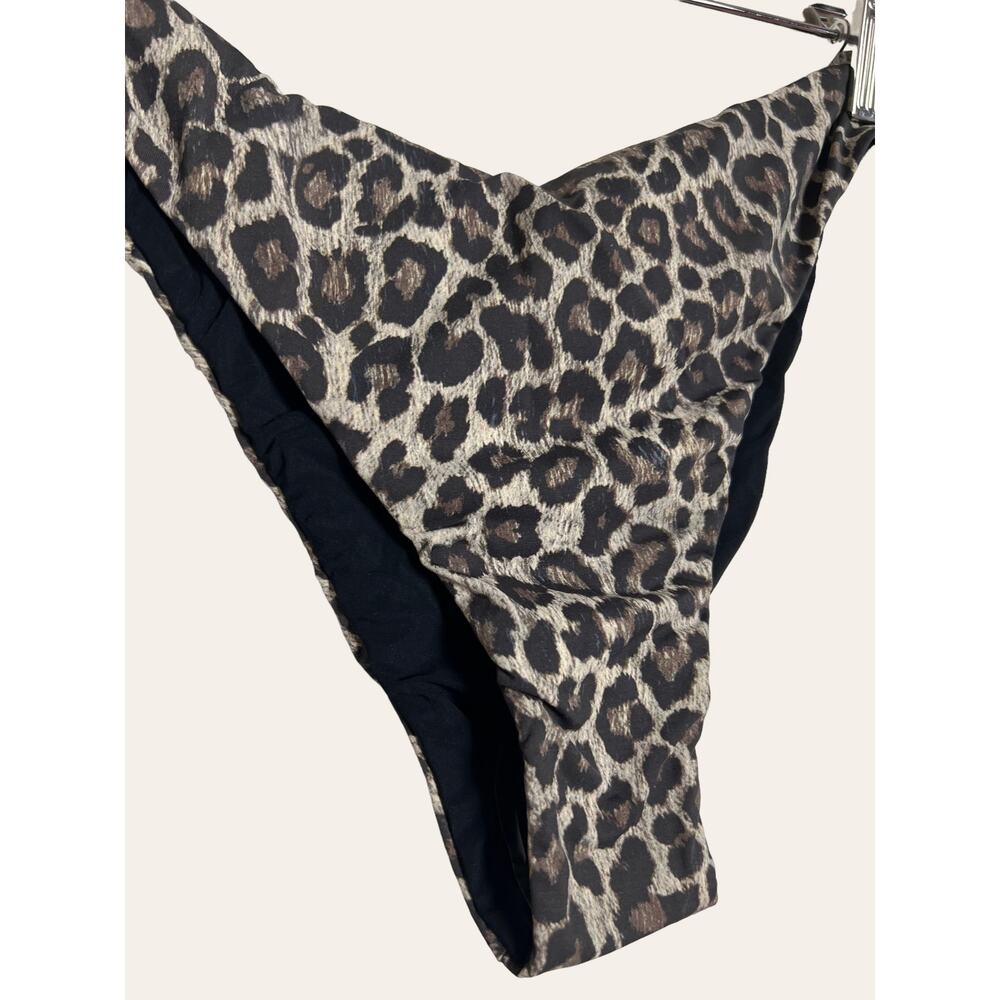 ANEMOS The Eighties Leopard High Cut Bikini Bottom Size L - Picture 3 of 5